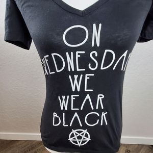 SM On Wednesdays We Wear Black Pentagram T Shirt
